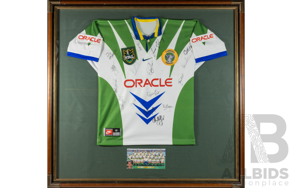 Canberra Raiders 1998 Signed and Framed Jersey