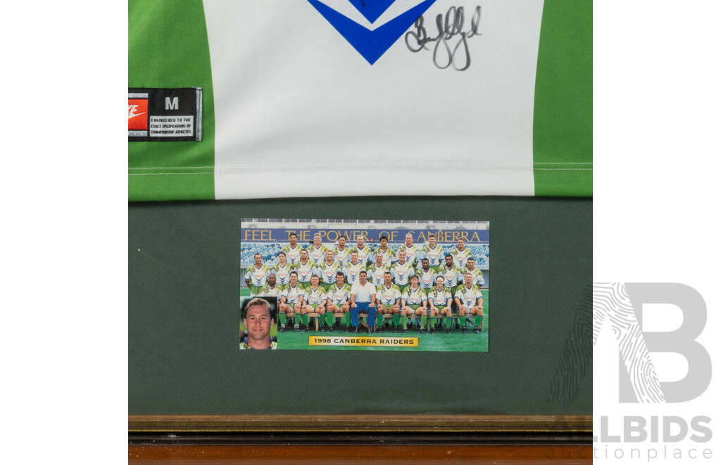 Canberra Raiders 1998 Signed and Framed Jersey
