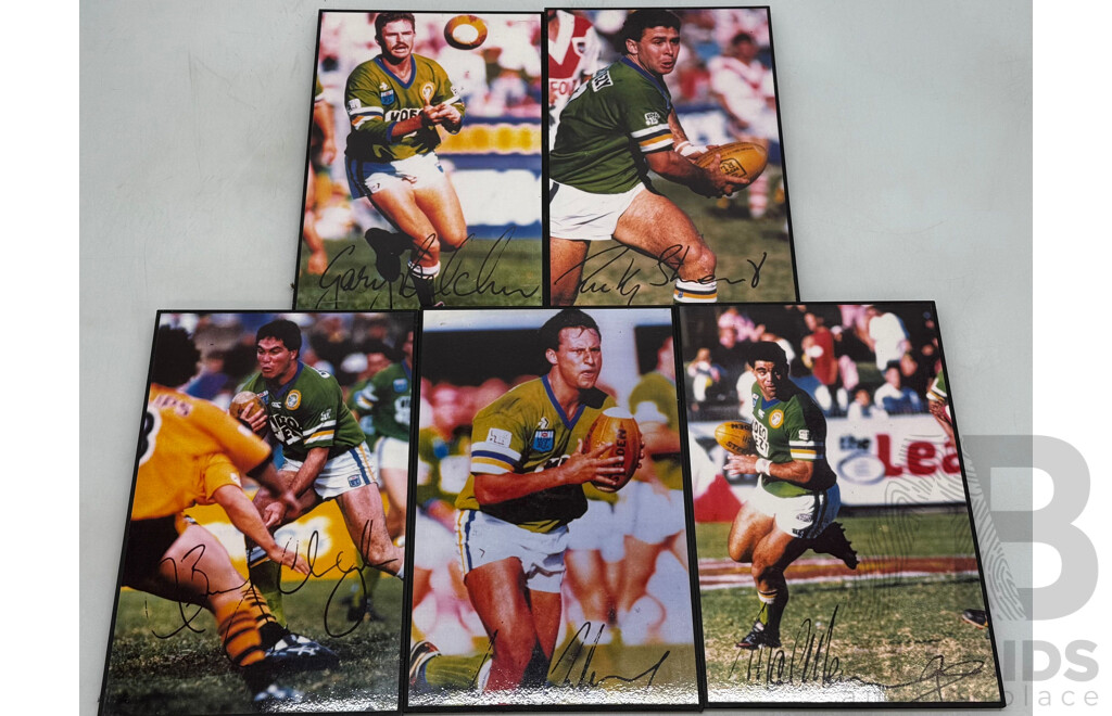 Canberra Raiders Block Mounted Pictures - Lot of 5