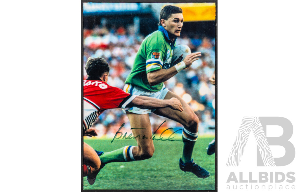 Brett Mullins Canberra Raiders Block Mounted Signed Framed Photograph