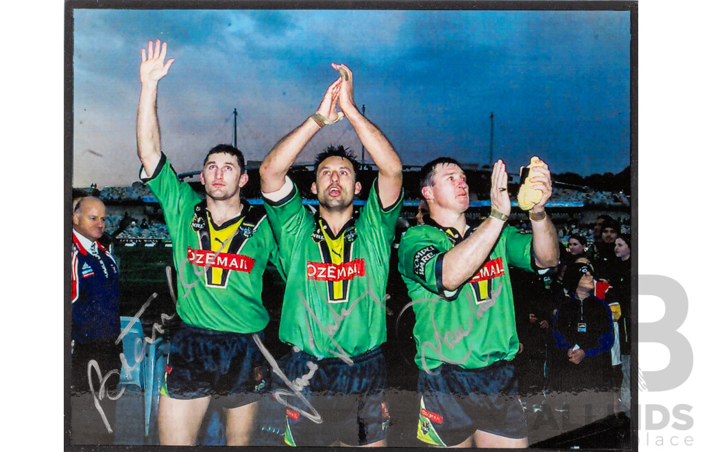 Canberra Raiders Block Mounted Signed Framed Photograph