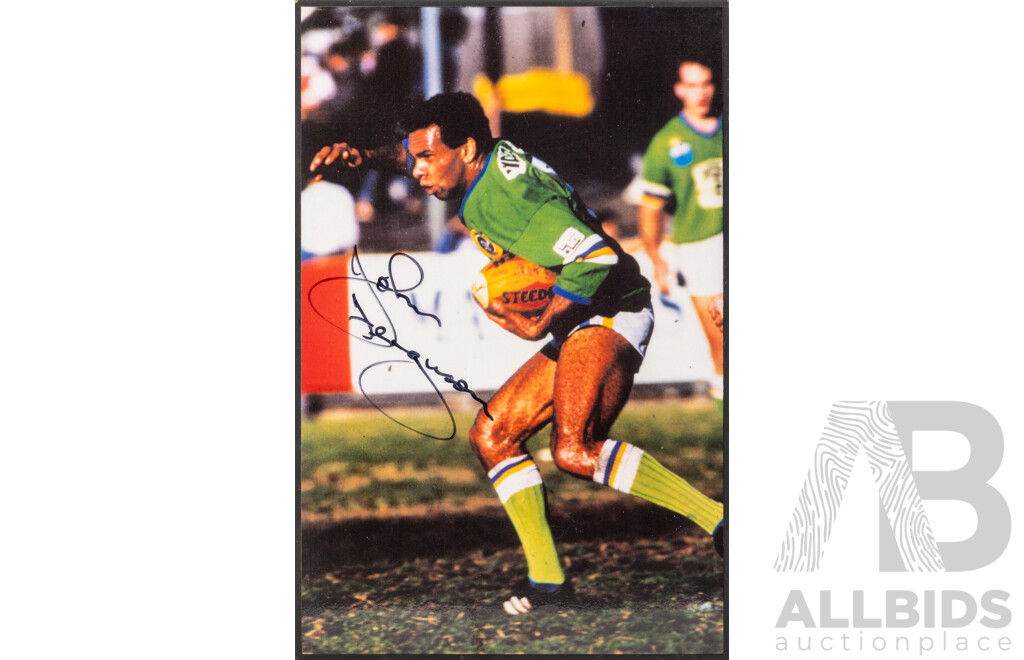 Canberra Raiders John Ferguson  Block Mounted Signed Framed Photograph