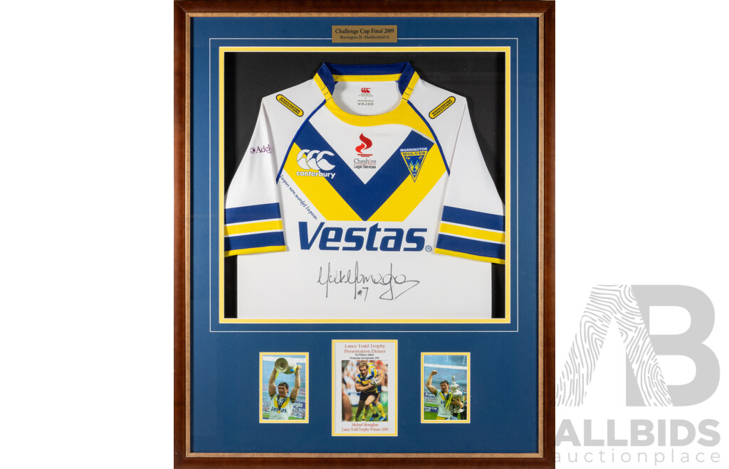 Michael Monaghan Warrington Wolves Signed Jersey