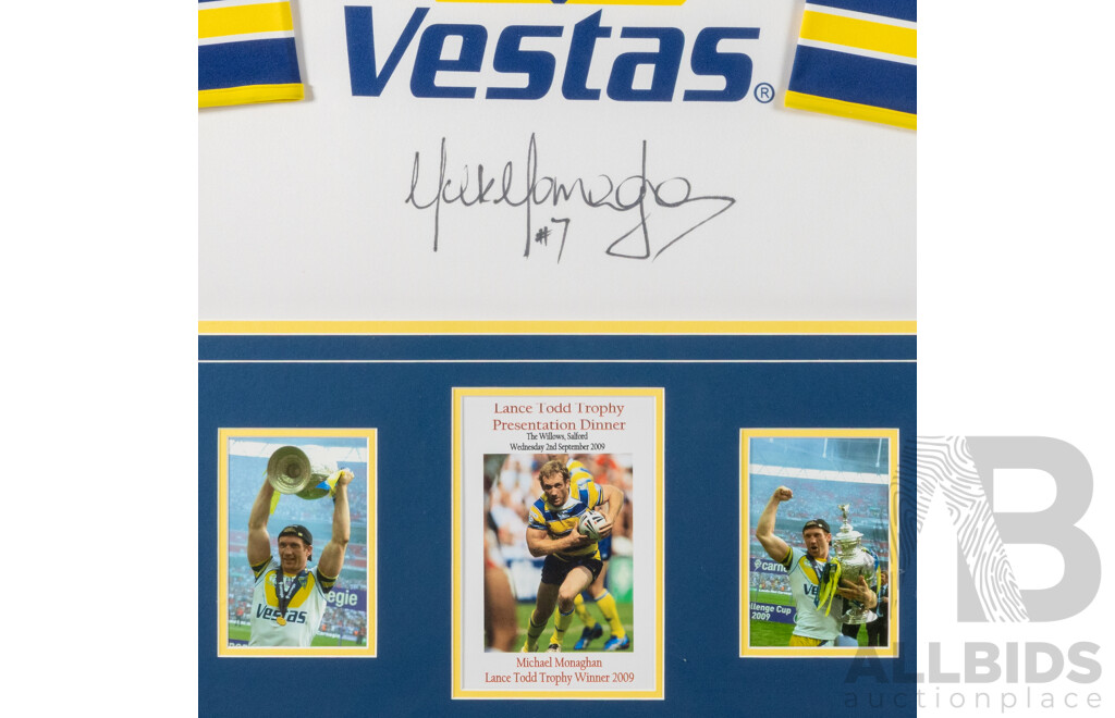 Michael Monaghan Warrington Wolves Signed Jersey