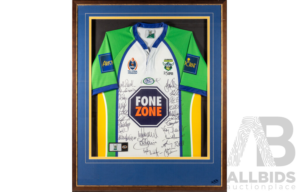 Canberra Raiders 2006 Signed and Framed Jersey
