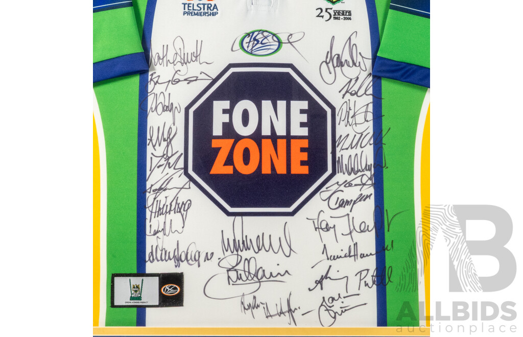 Canberra Raiders 2006 Signed and Framed Jersey