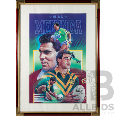 Mal Meninga Canberra Raiders Signed Framed Print
