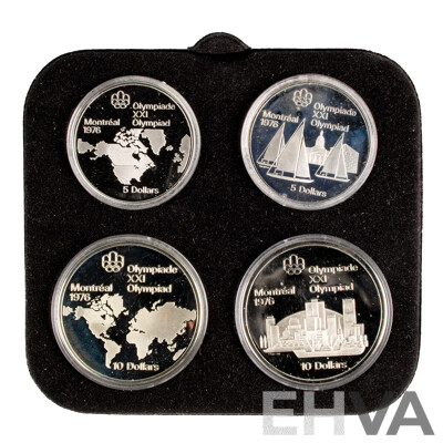 Canada 1976 Four Silver Proof Coin Set, Montreal Olympic Games .925