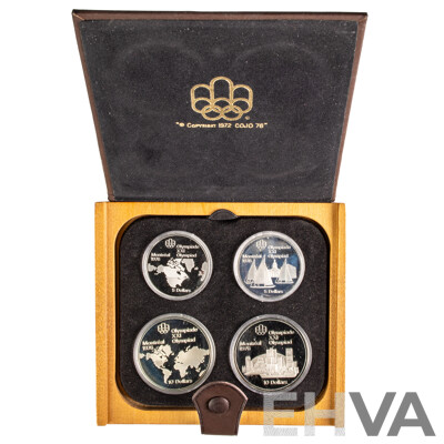 Canada 1976 Four Silver Proof Coin Set, Montreal Olympic Games .925