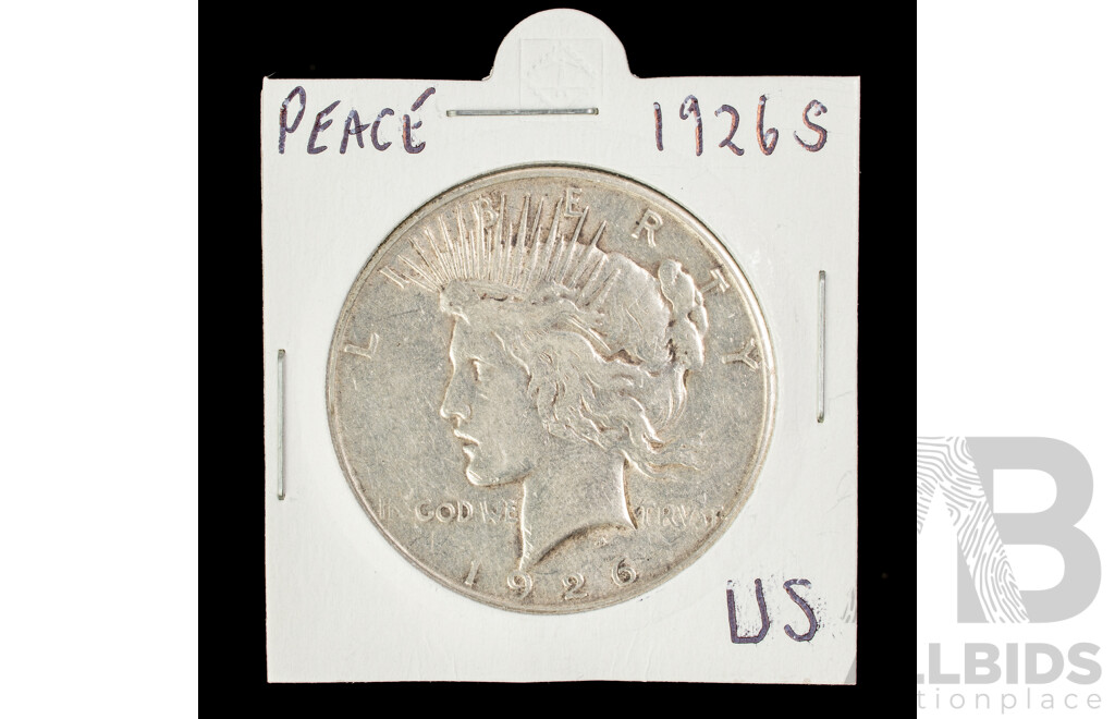 USA 1926 Silver Peace Dollar, San Francisco Mint .900