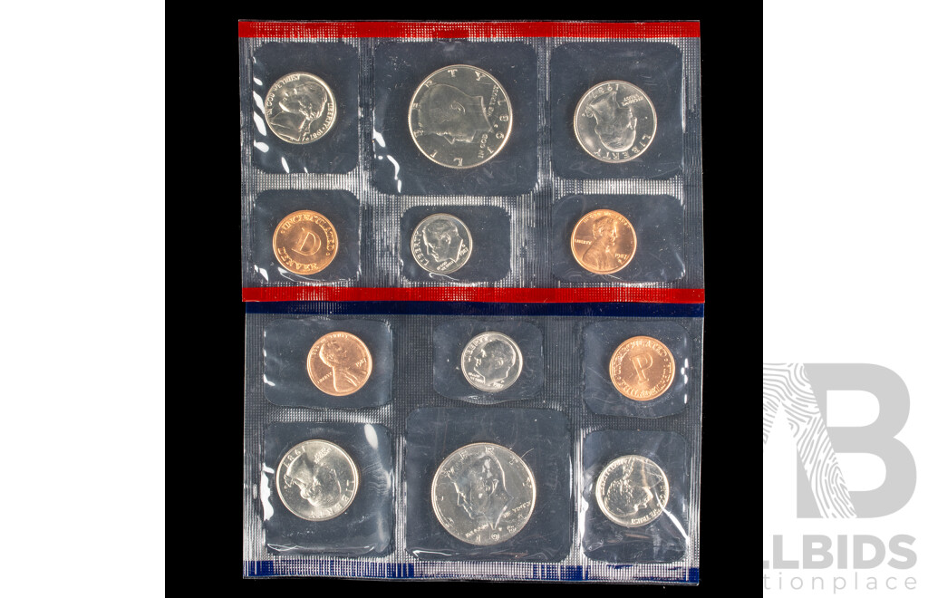 Four USA UNC Mint Coin Sets Including 1987, 1991, 1997, 1998, All in Original Packaging