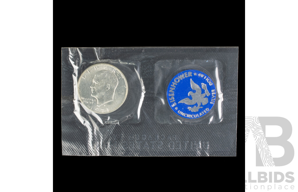 USA 1971 UNC Silver Eisenhower Dollar .400