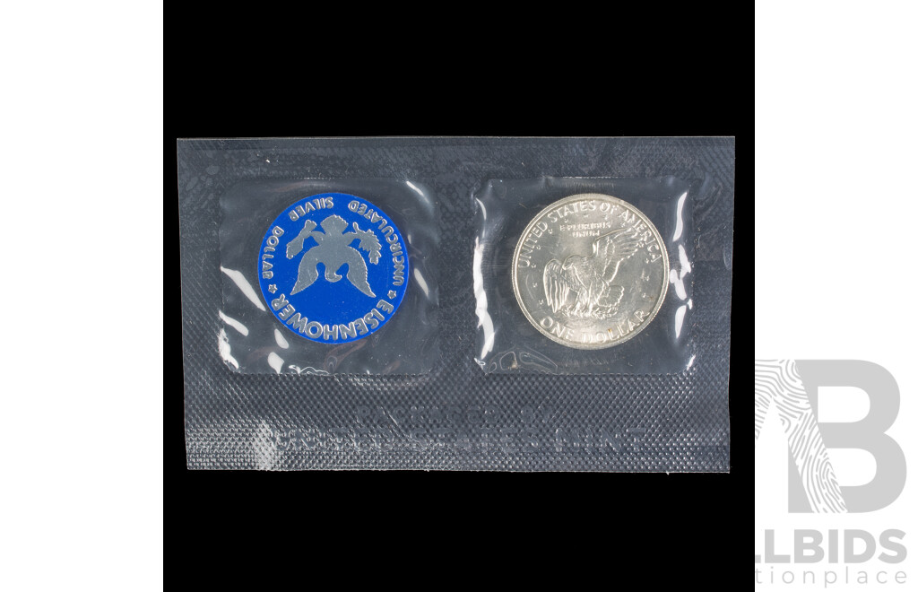USA 1972 UNC Silver Eisenhower Dollar .400
