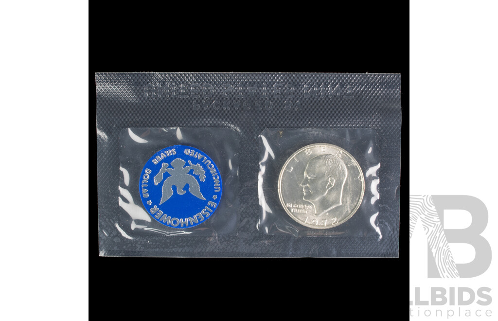 USA 1972 UNC Silver Eisenhower Dollar .400