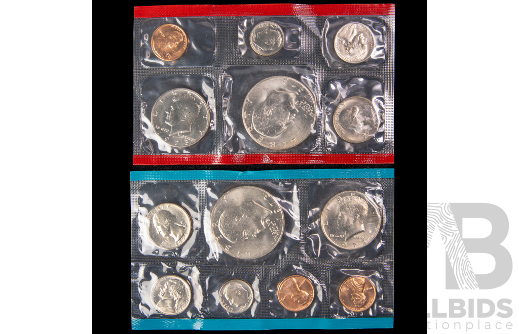 USA 1973 US Mint UNC Coin Sets in Original Packaging