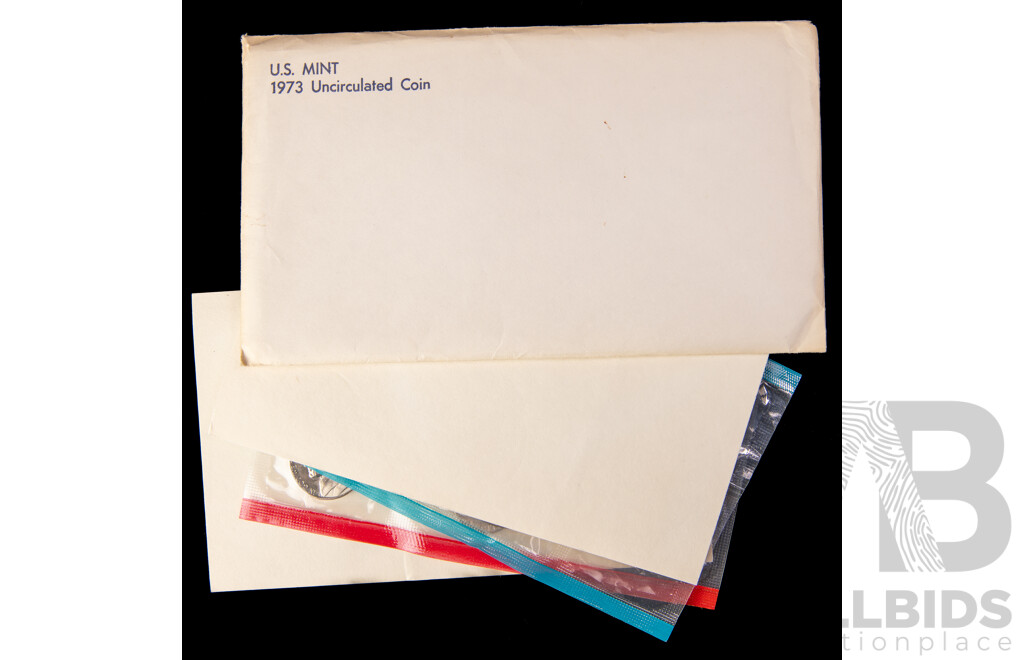 USA 1973 US Mint UNC Coin Sets in Original Packaging