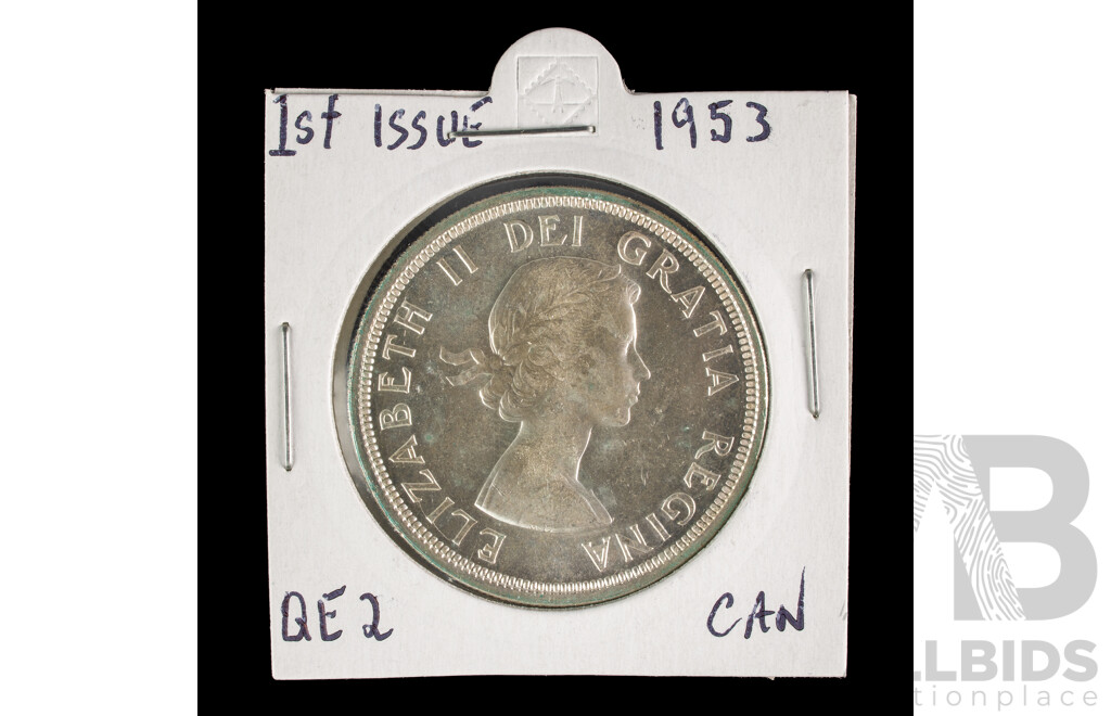 Canada 1953 QE2 Silver One Dollar Coin .800