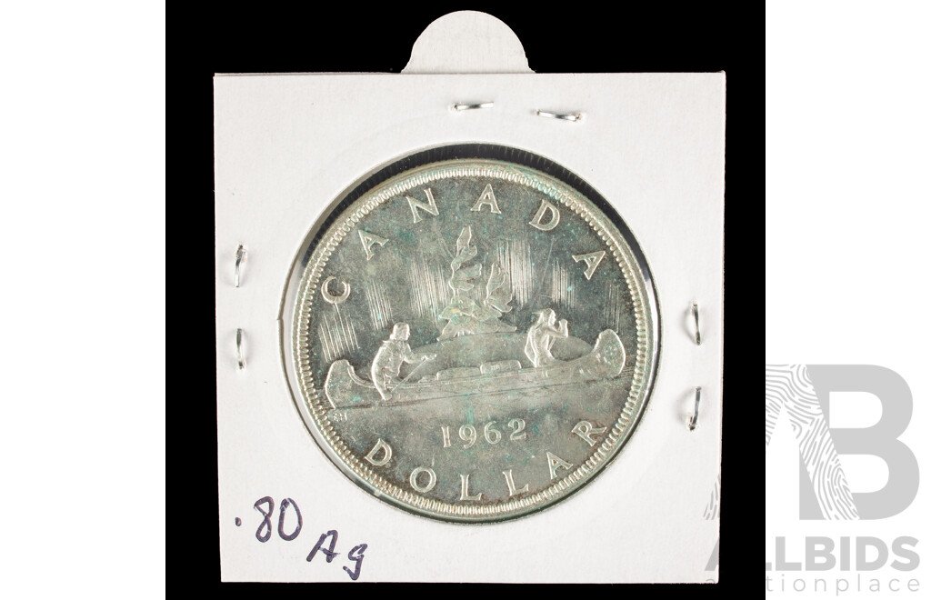 Canada 1962 QE2 Silver One Dollar Coin .800