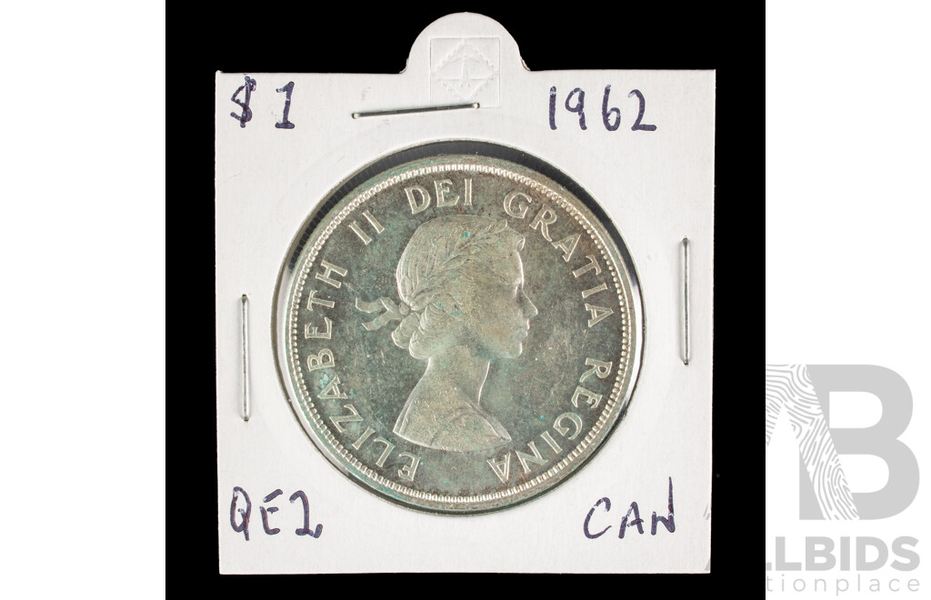 Canada 1962 QE2 Silver One Dollar Coin .800