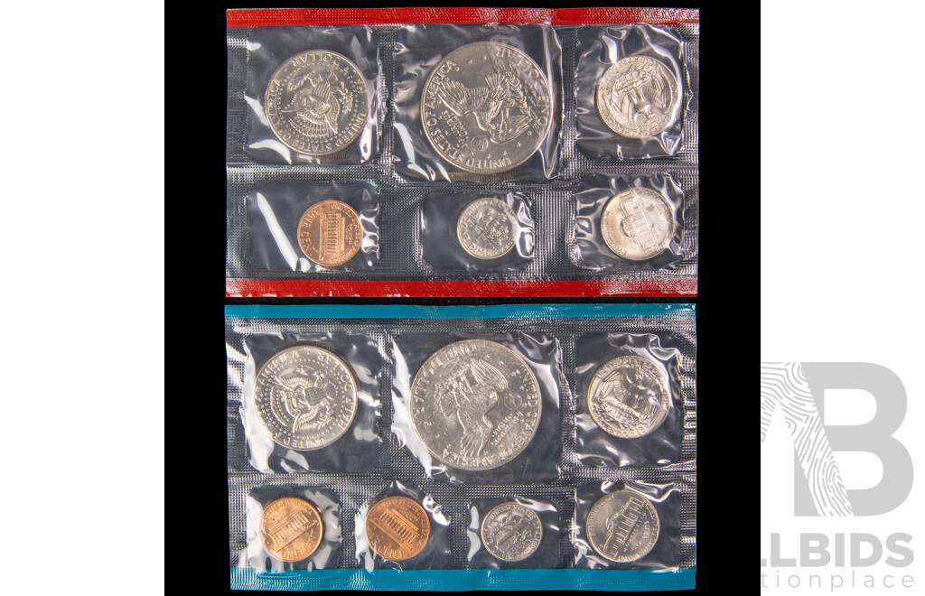 USA 1974 US Mint UNC Coin Sets in Original Packaging