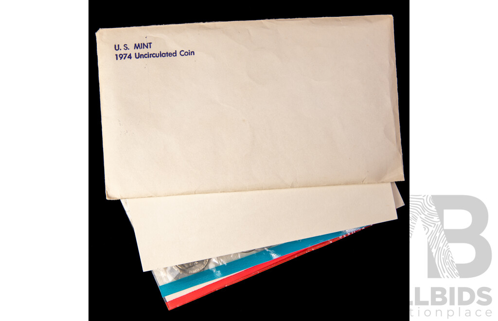 USA 1974 US Mint UNC Coin Sets in Original Packaging