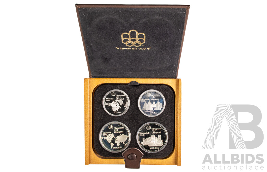 Canada 1976 Four Silver Proof Coin Set, Montreal Olympic Games .925