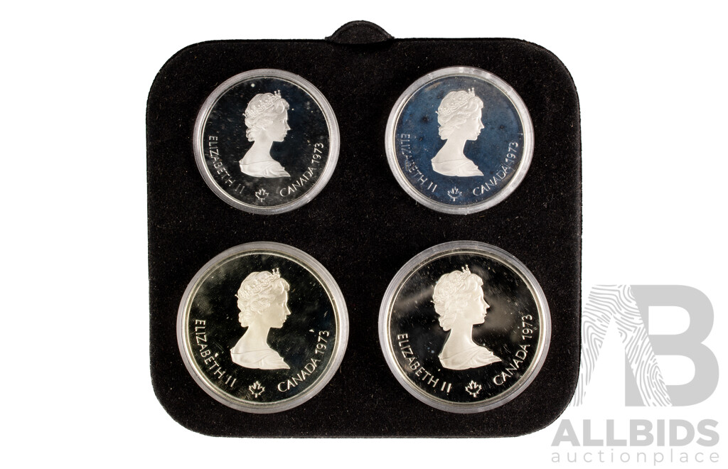 Canada 1976 Four Silver Proof Coin Set, Montreal Olympic Games .925