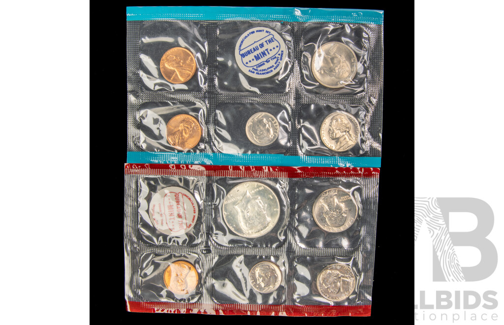 Four USA 1974 US Mint UNC Coin Sets Including 1970, 1971, 1972, 1987 All in Original Packaging