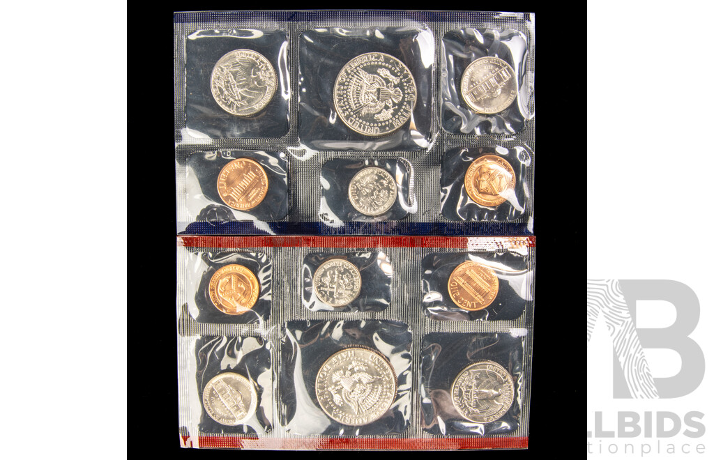 Four USA 1974 US Mint UNC Coin Sets Including 1970, 1971, 1972, 1987 All in Original Packaging