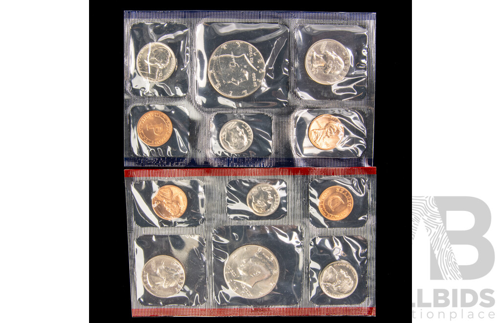 Four USA 1974 US Mint UNC Coin Sets Including 1970, 1971, 1972, 1987 All in Original Packaging