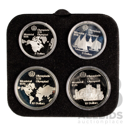 Canada 1976 Four Silver Proof Coin Set, Montreal Olympic Games .925