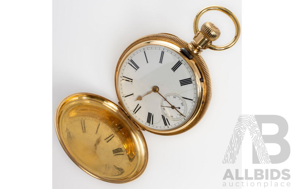 18ct Antique Am.Watch Co. Hillside Waltham Mass Made for C.Hafer George St Sydney, Circa 1883, 110 Grams