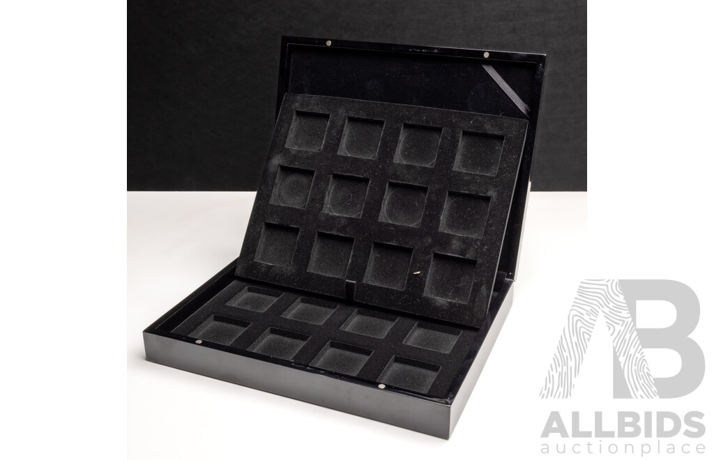 Black Lacquered  Pocket Watch Display Case for (12) Watches - as New