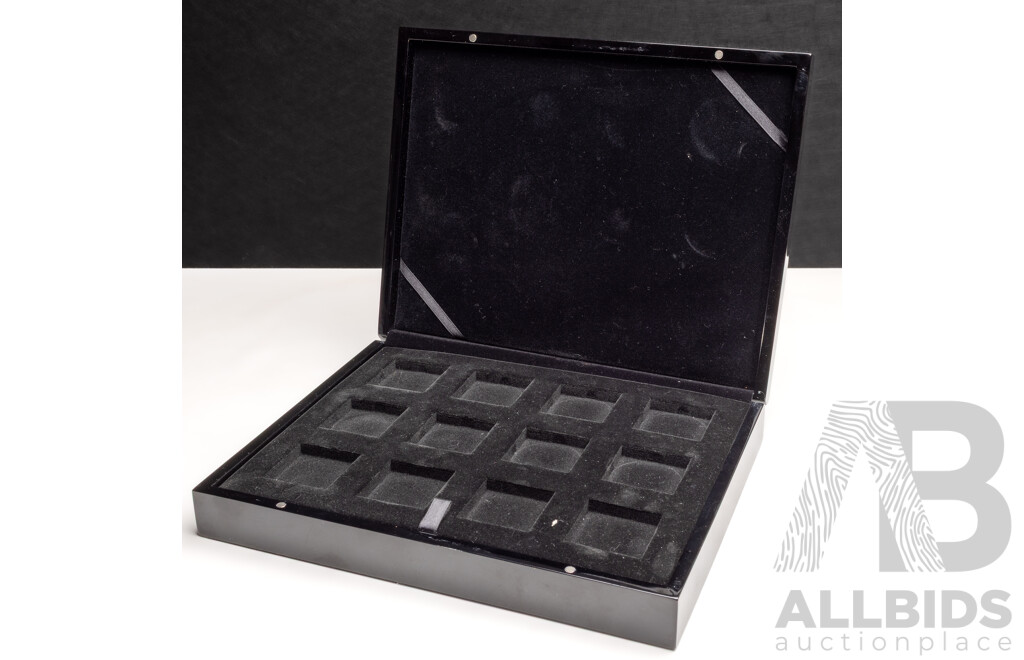 Black Lacquered  Pocket Watch Display Case for (12) Watches - as New