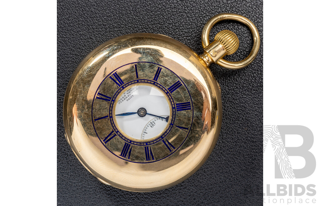 Antique 18ct E F Ashley Clerkenwell 48mm Demi Hunter Pocket Watch, Circa 1890's, 123.0 Grams
