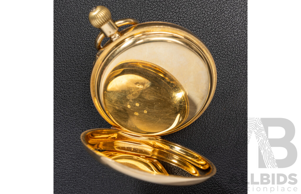 Antique 18ct E F Ashley Clerkenwell 48mm Demi Hunter Pocket Watch, Circa 1890's, 123.0 Grams