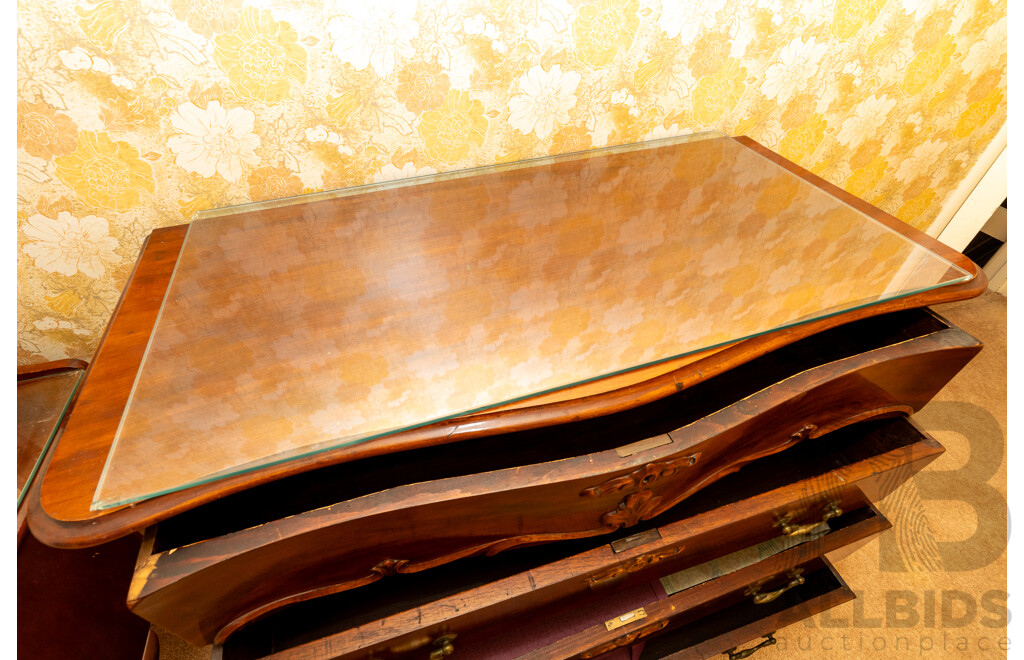 Victorian Flame Mahogany Four Drawer Chest