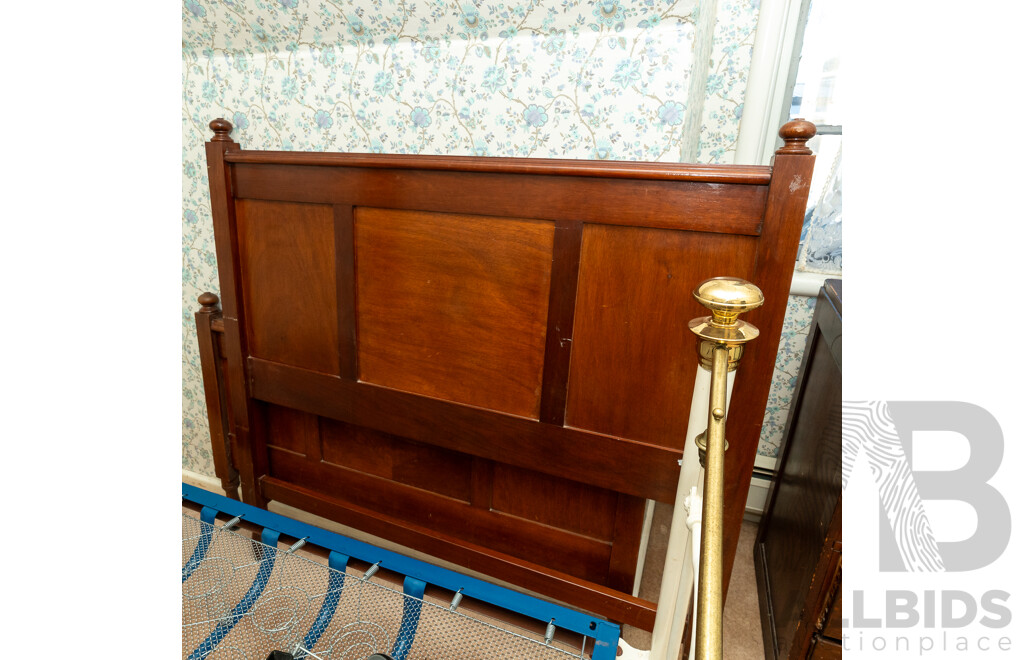 Art Deco Mahogany Headboard and Bed End