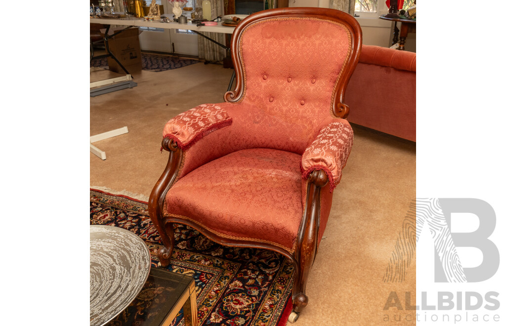 Victorian Mahogany Grandfather Chair