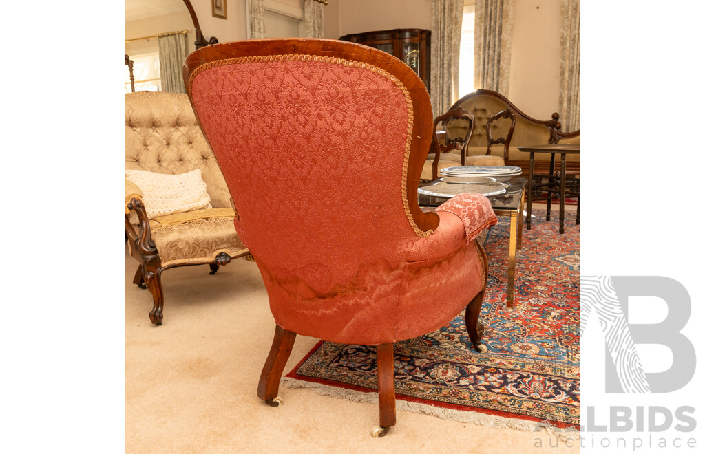 Victorian Mahogany Grandfather Chair