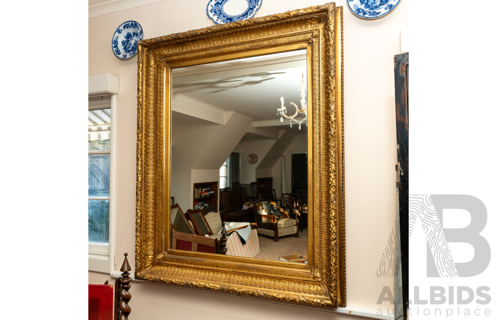 Large Victorian Gold Tone Gilt Framed Mirror