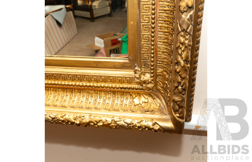 Large Victorian Gold Tone Gilt Framed Mirror