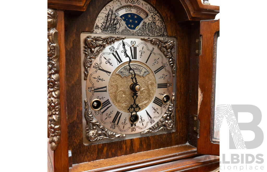 Warmink Moonphase Mantle Clock in Timber Case