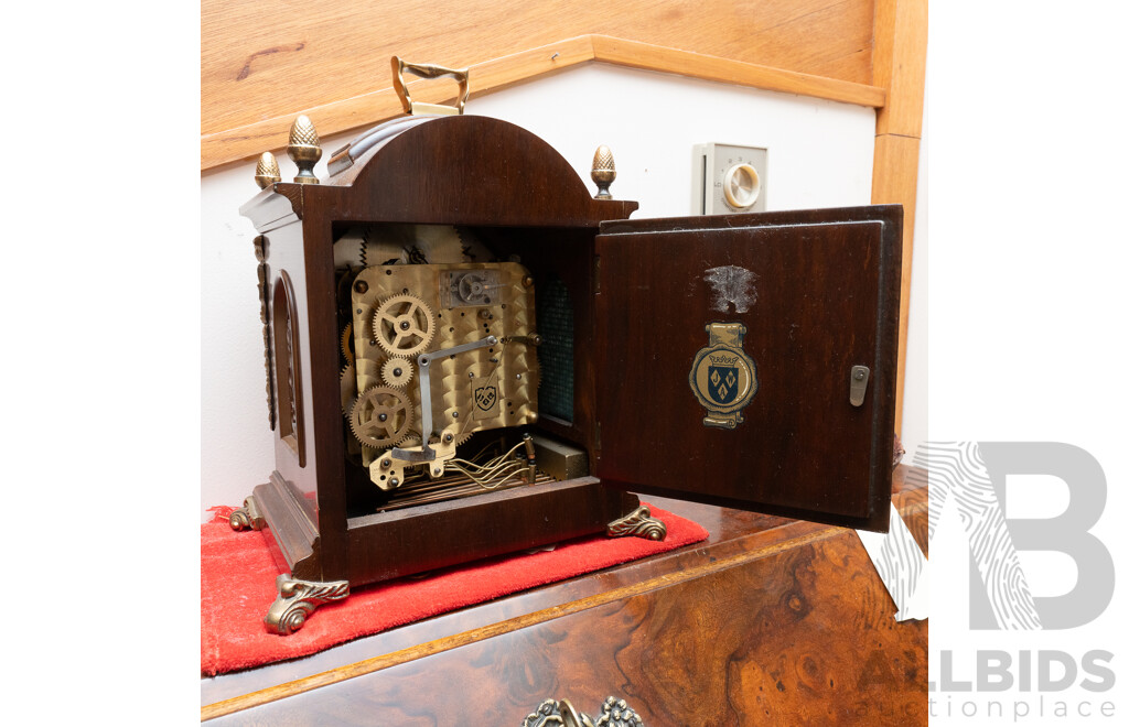 Warmink Moonphase Mantle Clock in Timber Case
