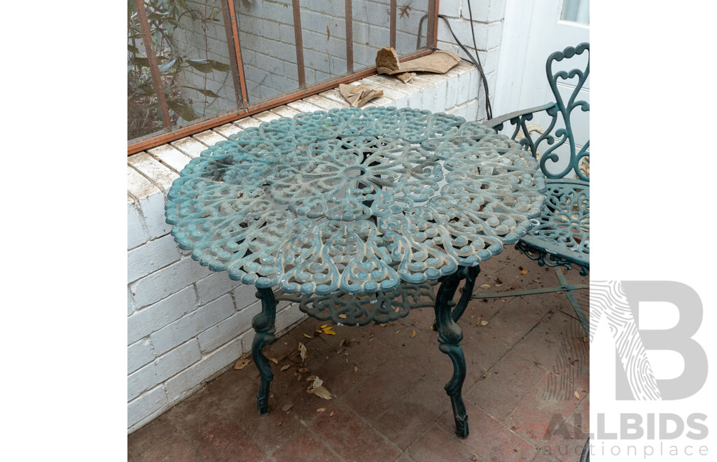 Cast Alloy Four Piece Patio Suite with Original Painted Finish