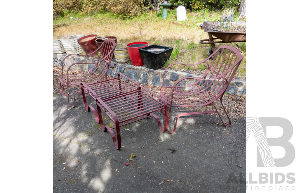 Vintage Four Piece Wrought Iron Garden Setting
