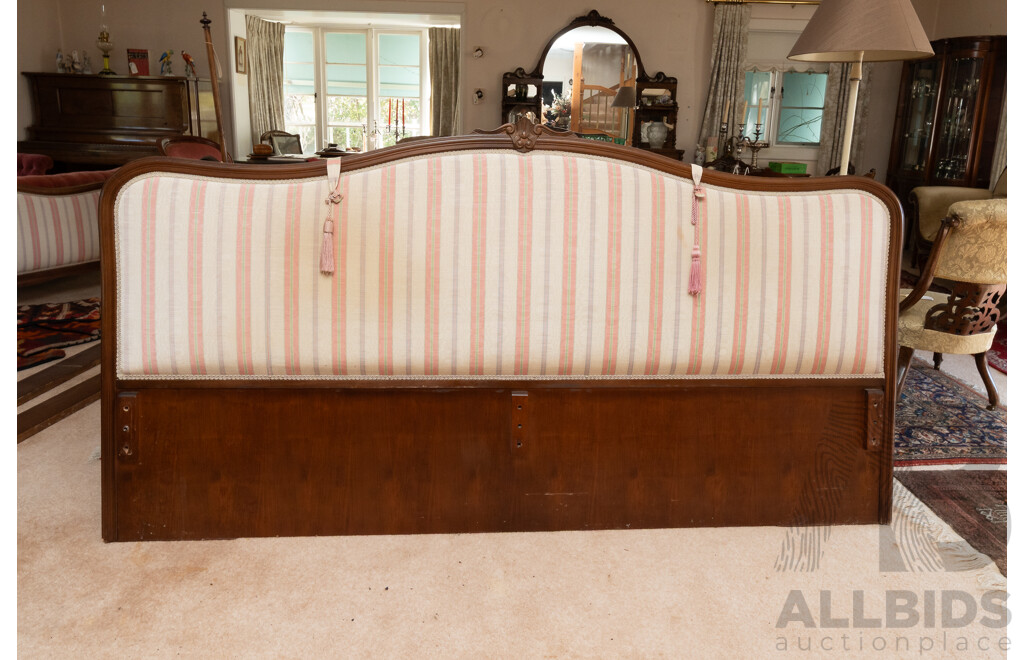 Victorian Walnut Upholstered King Sized Bed Frame