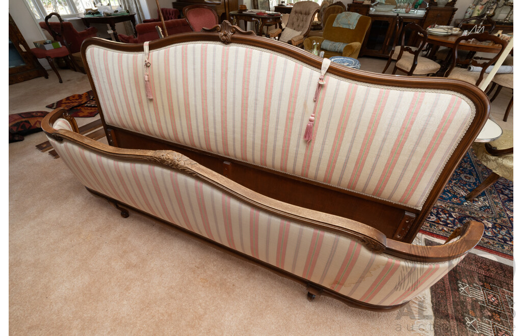 Victorian Walnut Upholstered King Sized Bed Frame