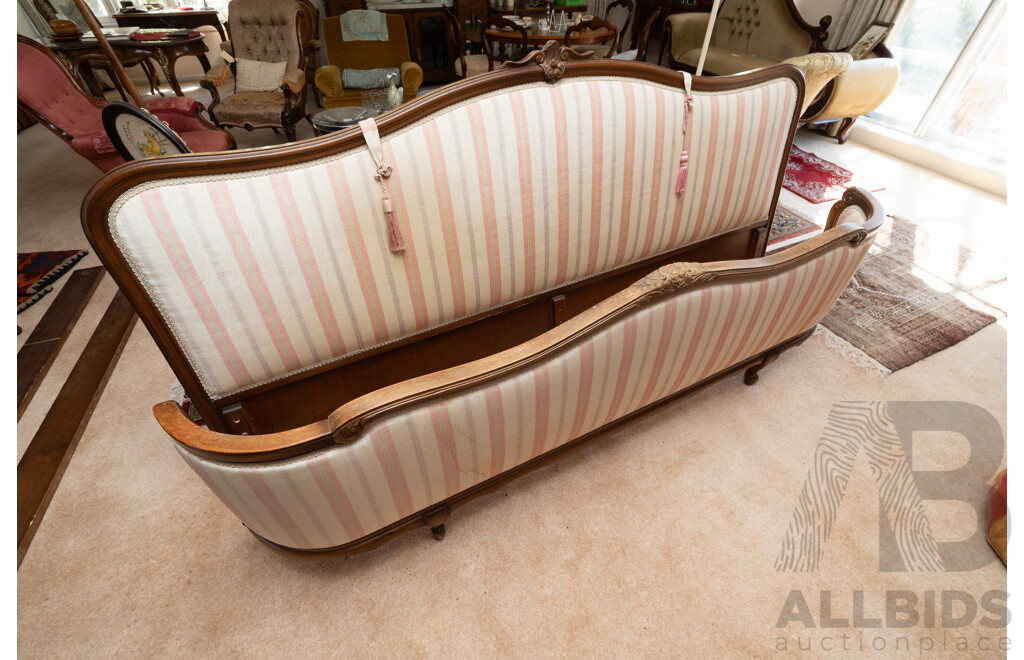 Victorian Walnut Upholstered King Sized Bed Frame