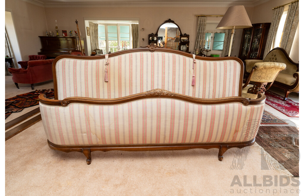 Victorian Walnut Upholstered King Sized Bed Frame